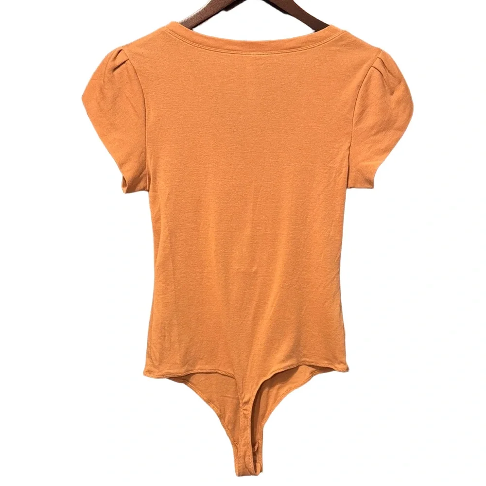 Free People Intimates Mia V-Neck Puff Sleeve Thong Bodysuit Size M - Picture 5 of 5